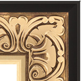 Зеркало с фацетом в багетной раме "Барокко золото" 106 мм