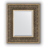 Зеркало с фацетом в багетной раме "Вензель серебряный" 101 мм