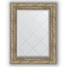 Зеркало с гравировкой в багетной раме "Виньетка античное серебро"